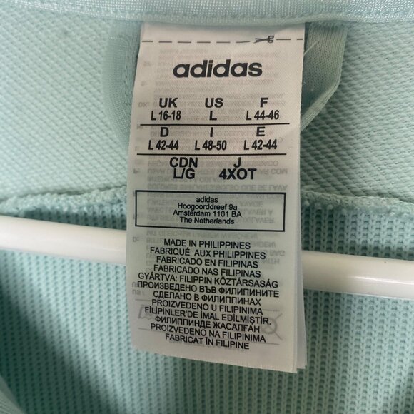 Adidas Womens Mint Green Full-Zip Jacket L/G Lightweight Casual Sweatshirt - Picture 2 of 12
